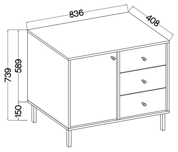 Komoda TORINO 84 cm do Salonu Sypialni Grafit