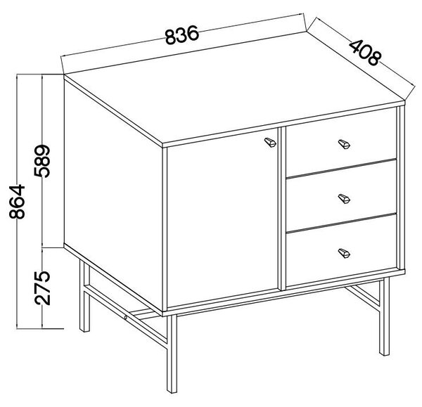 Komoda TORINO 84 cm do Salonu Sypialni Odcienie beżu