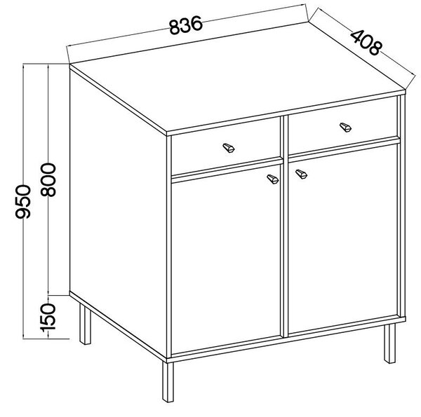 Komoda TORINO 84 cm do Salonu Sypialni Odcienie zieleni