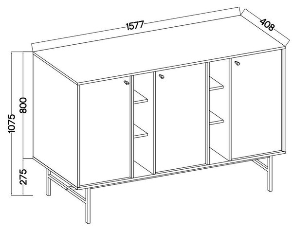 Komoda TORINO 158 cm do Salonu Sypialni Grafit
