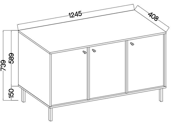 Komoda TORINO 125 cm do Salonu Sypialni Grafit