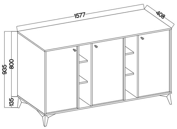 Komoda TORINO 158 cm do Salonu Sypialni Odcienie zieleni