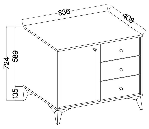 Komoda TORINO 84 cm do Salonu Sypialni Odcienie zieleni
