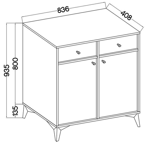 Komoda TORINO 84 cm do Salonu Sypialni Grafit