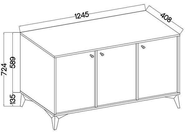 Komoda TORINO 125 cm do Salonu Sypialni Grafit