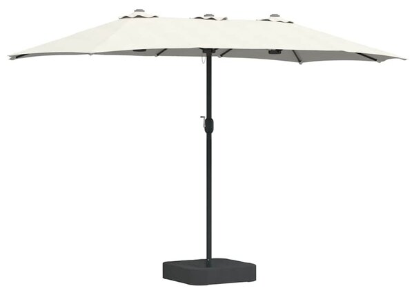 Parasolka ogrodowa piaskowy 385 x 209 x 244 cm Poliester i Stal