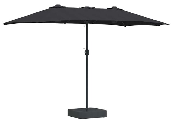 Parasolka ogrodowa Czarny 385 x 209 x 244 cm Poliester i Stal