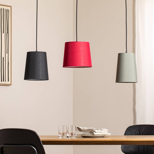 Lampa wisząca Amilia Lindby, możliwość ściemniania, jasne drewno, salon / jadalnia, tkanina / materiał / jedwab, młodzieżowy