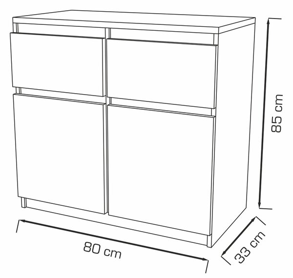 Komoda MERAVIGLIA 80 cm do Salonu Sypialni Biały
