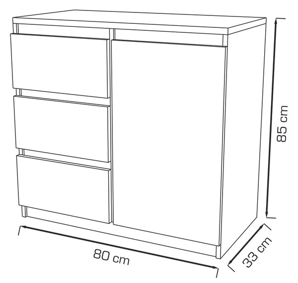 Komoda MERAVIGLIA 80 cm do Salonu Sypialni Biały