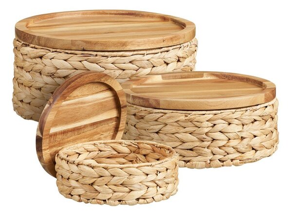 Koszyki z hiacyntu wodnego zestaw 3 szt. ø 30x15 cm Botofte – House Nordic