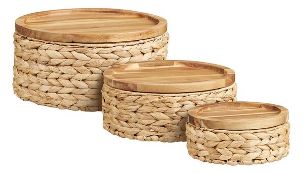 Koszyki z hiacyntu wodnego zestaw 3 szt. ø 30x15 cm Botofte – House Nordic