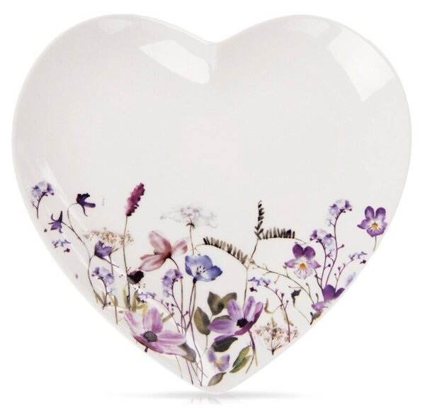 Talerz deserowy porcelanowy serce LOUKA 17,5x17 cm