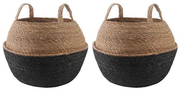 Doniczka z uchwytami 2 pcs Czarny Ø 45 x 36 cm