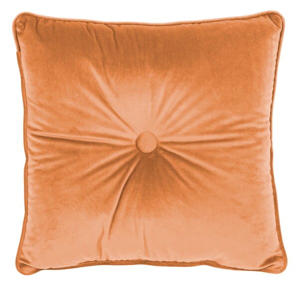 Pomarańczowa poduszka Tiseco Home Studio Velvet Button, 45x45 cm