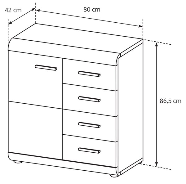 Komoda LEGAME 80 cm do Salonu Sypialni Dąb sonoma