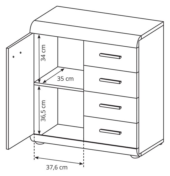 Komoda LEGAME 80 cm do Salonu Sypialni Dąb sonoma