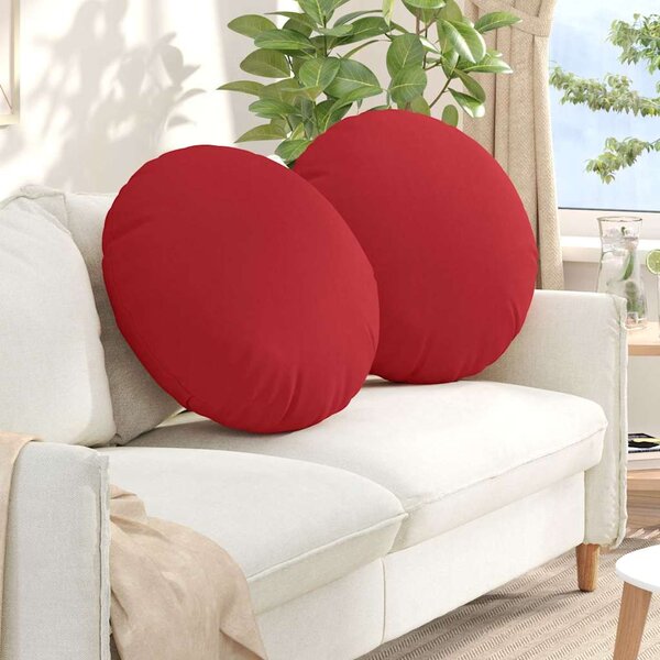 Poduszki na siedziska 2 pcs Czerwony Ø80 x 29 cm tkanina