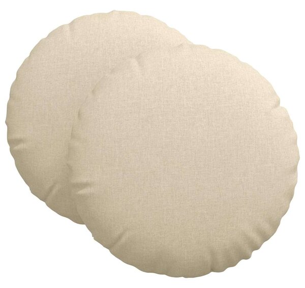 Poduszki na siedziska 2 pcs Kremowy Ø80 x 29 cm tkanina