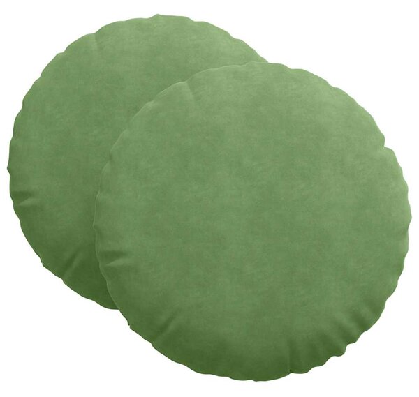 Poduszki na siedziska 2 pcs Jasnozielony Ø 40 x 13 cm Aksamit