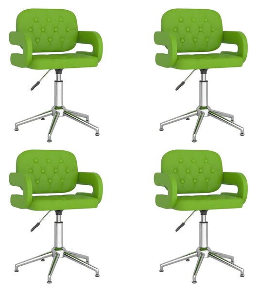 Obrotowe krzesła stołowe, 4 szt., zielone, sztuczna skóra