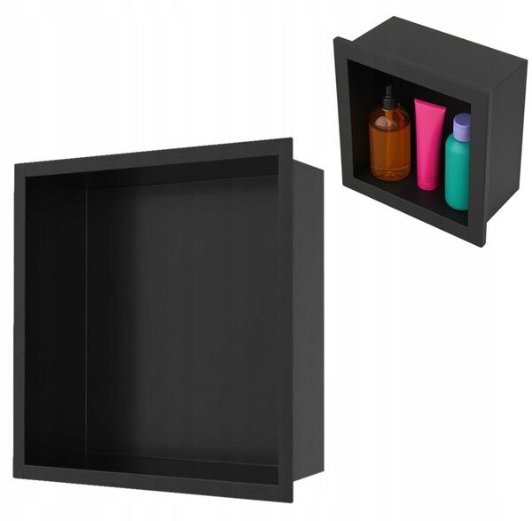 Półka łazienkowa wnękowa Estiva FALEZA Black 30x30x10 cm czarna 1 szt