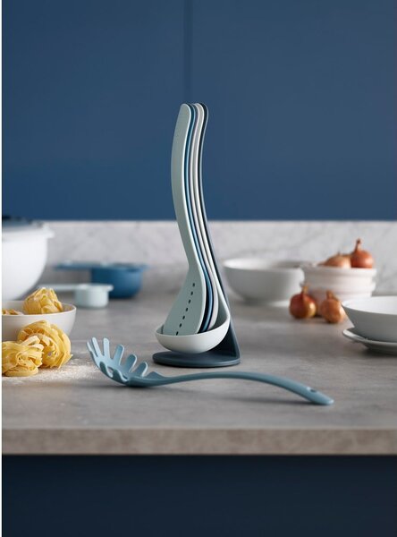 ZZestaw 5 niebieskich przyborów kuchennych ze stojakiem Joseph Joseph Nest Utensils Plus