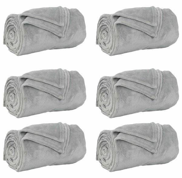 Koce narzutowe 6 szt. Szary 130 x 150 cm 3.04 Polar