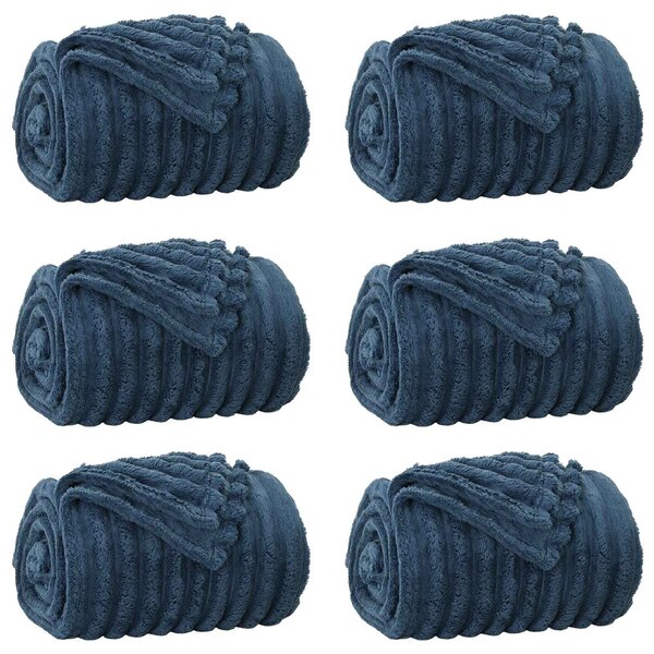 Koce narzutowe 6 pcs Granatowy 150 x 130 cm Polar