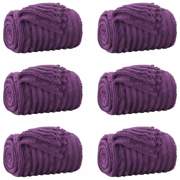 Koce narzutowe 6 pcs Fioletowy 150 x 130 cm Polar