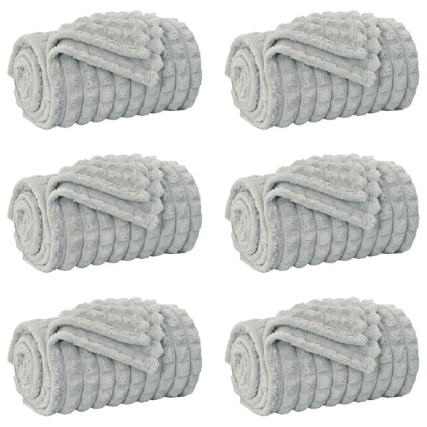 Koce narzutowe 6 pcs Szary 150 x 130 cm Polar
