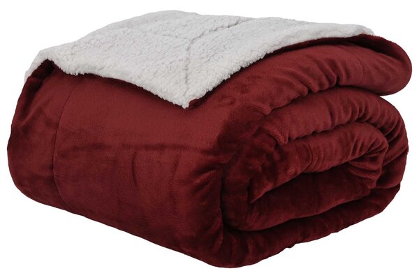 Koc Bordeaux Czerwony 220 x 240 cm Polar