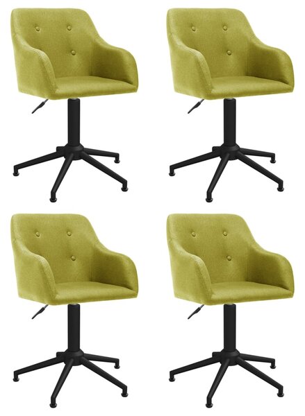 Obrotowe krzesła stołowe, 4 szt., zielone, obite tkaniną