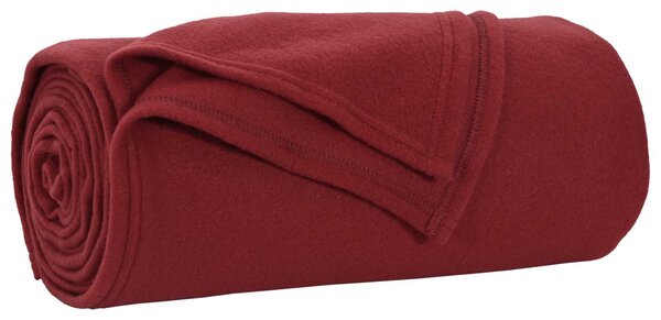 Koce narzutowe 24 pcs Bordeaux Czerwony 170 x 130 cm Polar