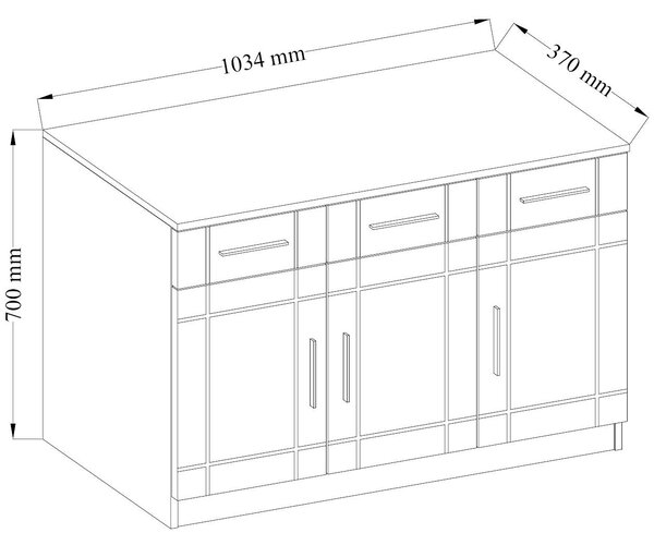 Komoda PERUGIA 103 cm do Salonu Sypialni Dąb sonoma