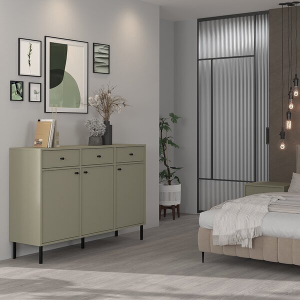 Komoda TORINO 125 cm do Salonu Sypialni Odcienie zieleni
