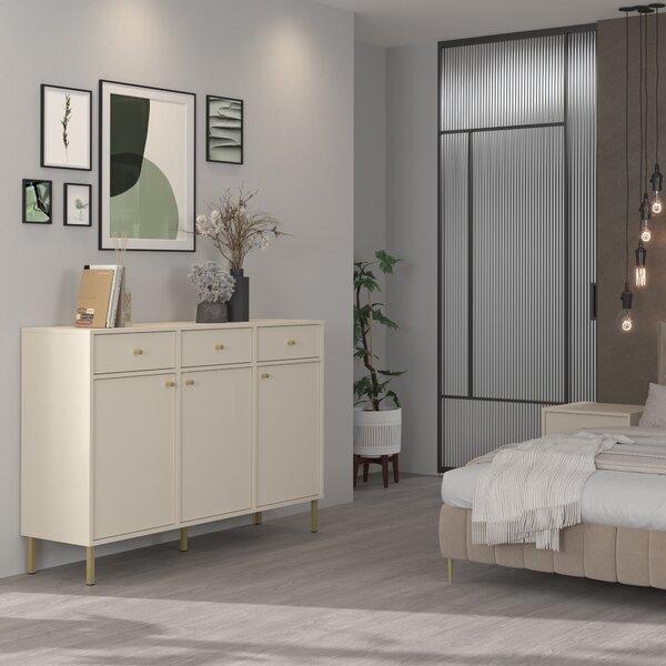 Komoda TORINO 125 cm do Salonu Sypialni Odcienie beżu