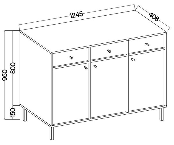 Komoda TORINO 125 cm do Salonu Sypialni Odcienie beżu