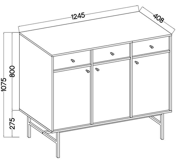 Komoda TORINO 125 cm do Salonu Sypialni Odcienie beżu