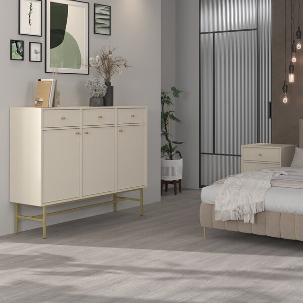 Komoda TORINO 125 cm do Salonu Sypialni Odcienie beżu
