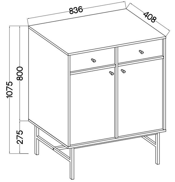 Komoda TORINO 84 cm do Salonu Sypialni Odcienie beżu