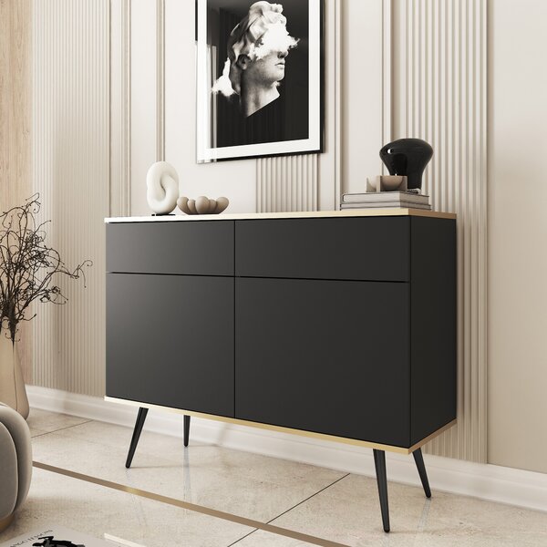 Komoda VENEZIA 107 cm do Salonu Sypialni Czarny