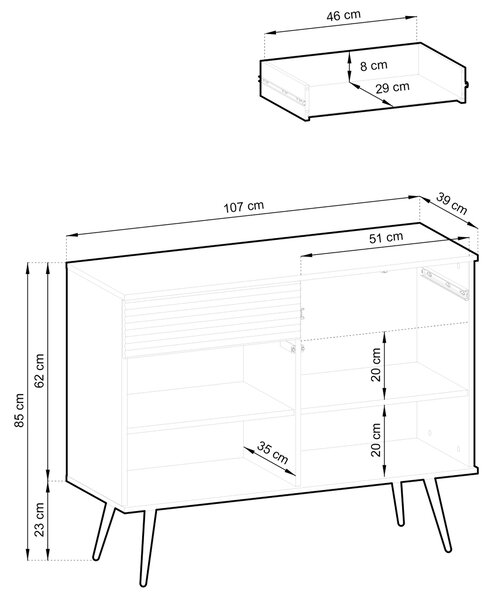 Komoda VENEZIA 107 cm do Salonu Sypialni Beżowy