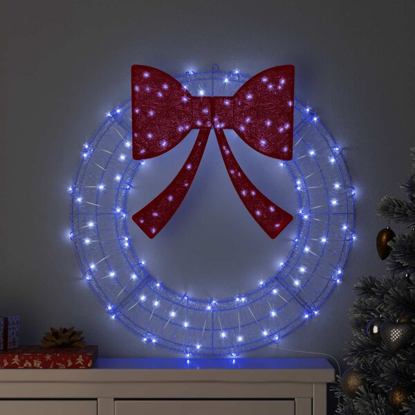 Wianek z 60 diodami LED Niebieski 76 x 76 x 8,5 cm Akryl