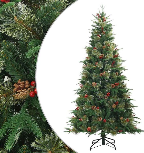 Sztuczna choinka z zawiasami Zielony 180 cm PVC, PE i Stal