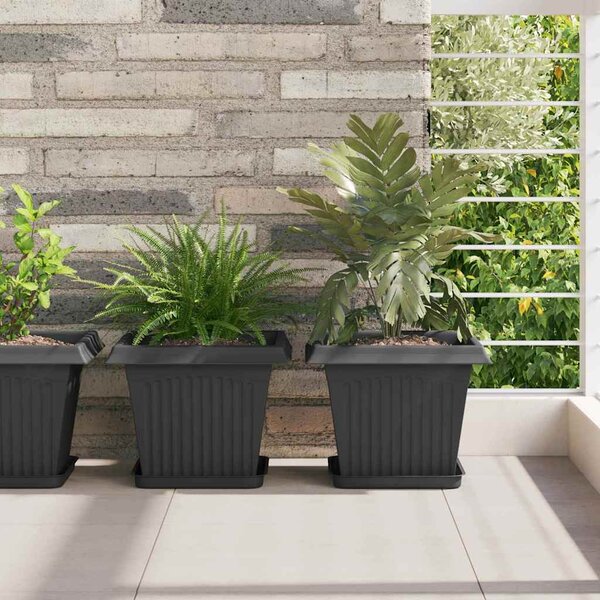 Doniczki 24 pcs Czarny 28,5 x 28,5 x 22 cm