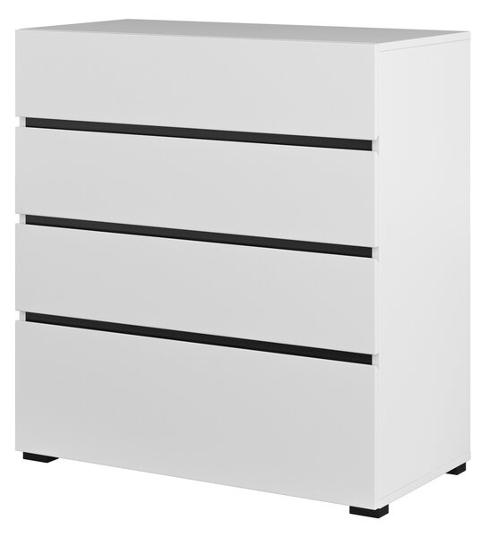 Komoda SICIO 80 cm do Salonu Sypialni Biały-czarny onyks