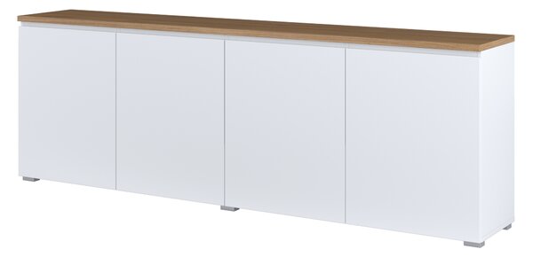 Komoda ORVO 199,9 cm do Salonu Sypialni Biały-dąb mauvella