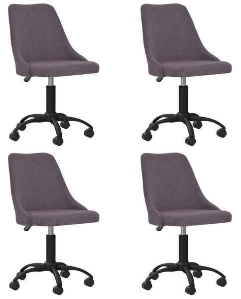 Obrotowe krzesła stołowe, 4 szt., kolor taupe, obite tkaniną