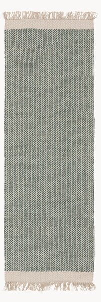 Ręcznie tkany chodnik z wełny z frędzlami Kim